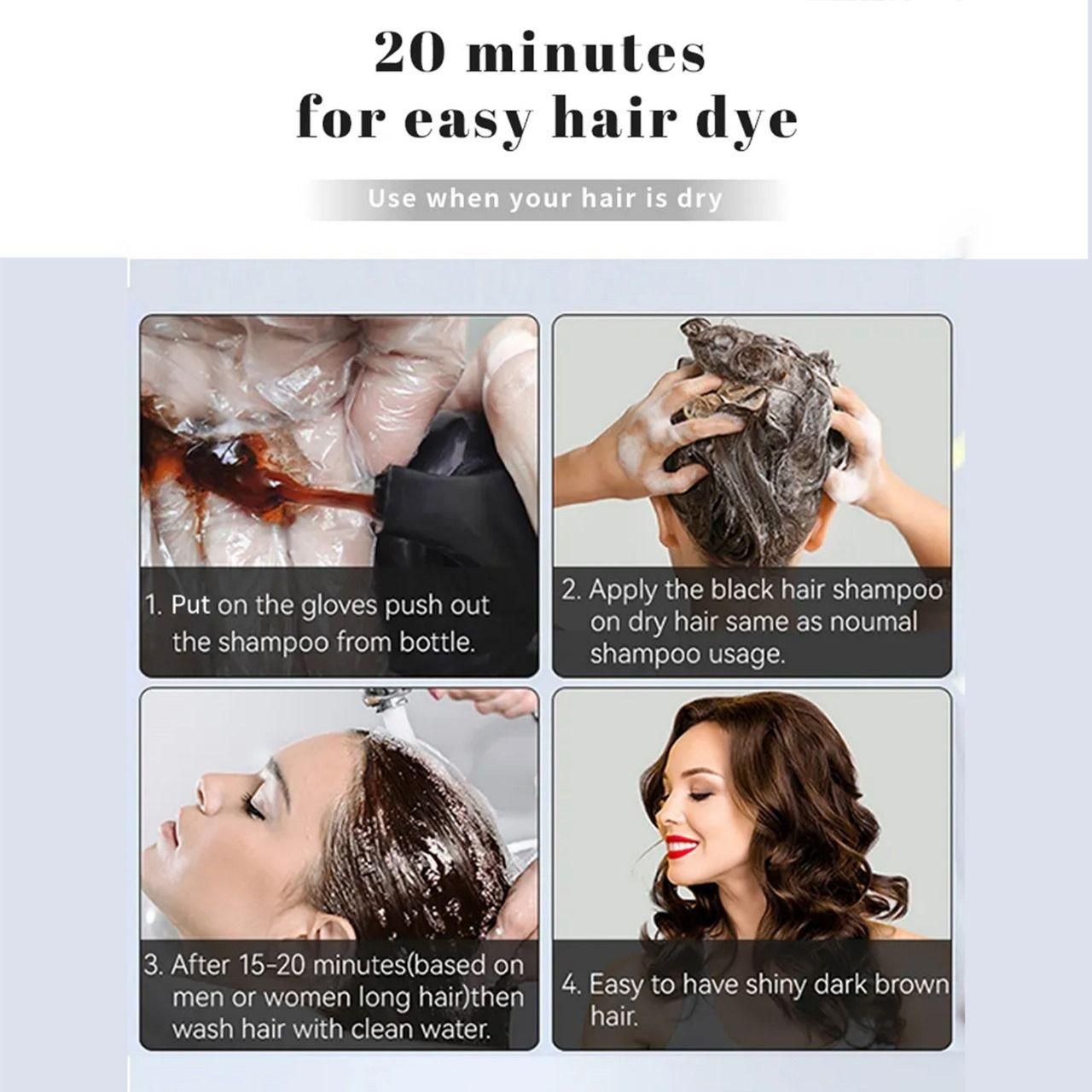 Long Lasting Natural Hair Dye Shampoo 100ML (Pack of 2)